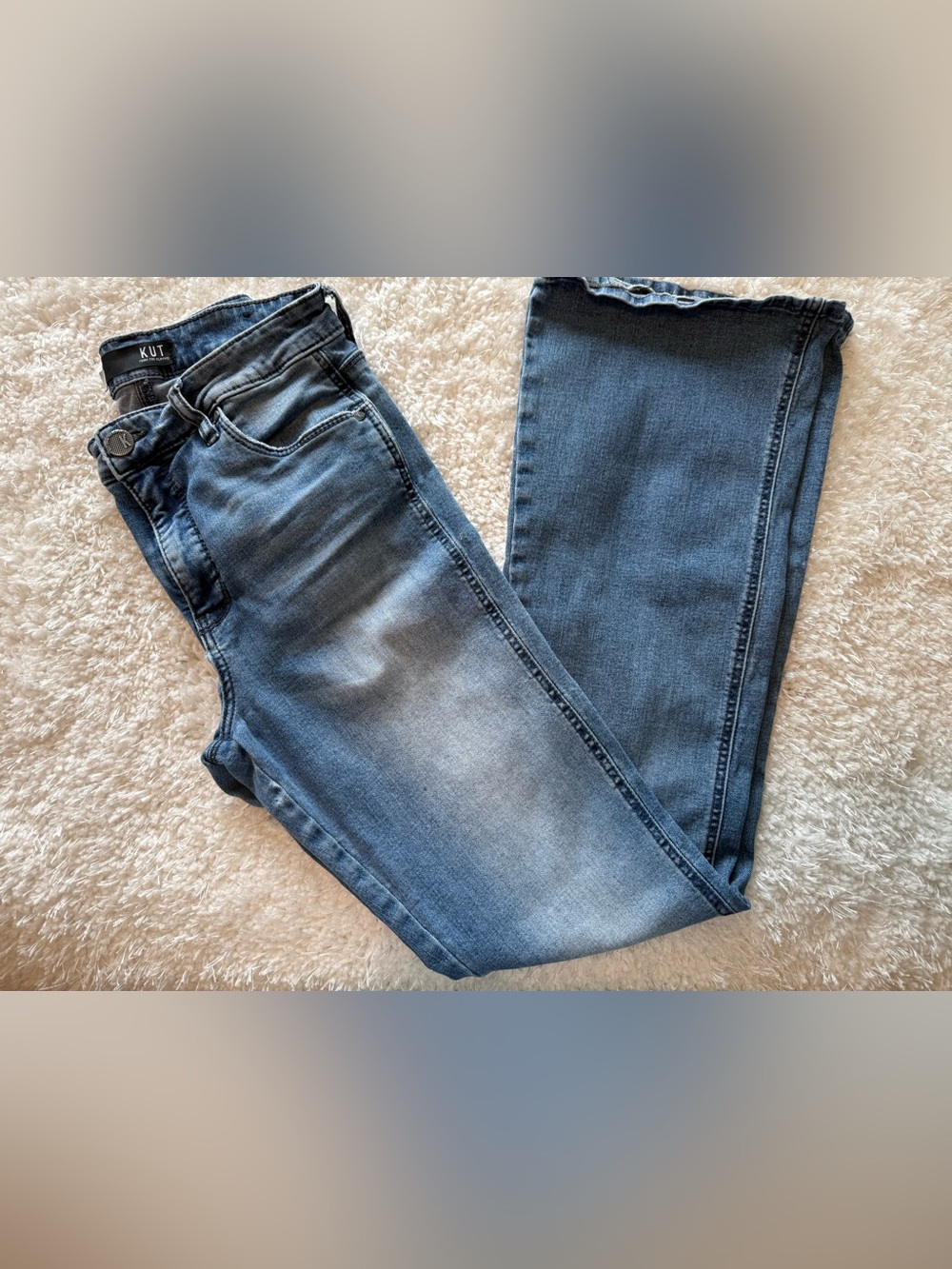 Kut from the Kloth Faded Medium Blue Flare Jeans